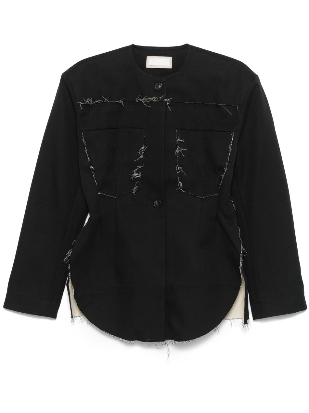 Frayed-brim jacket - Black