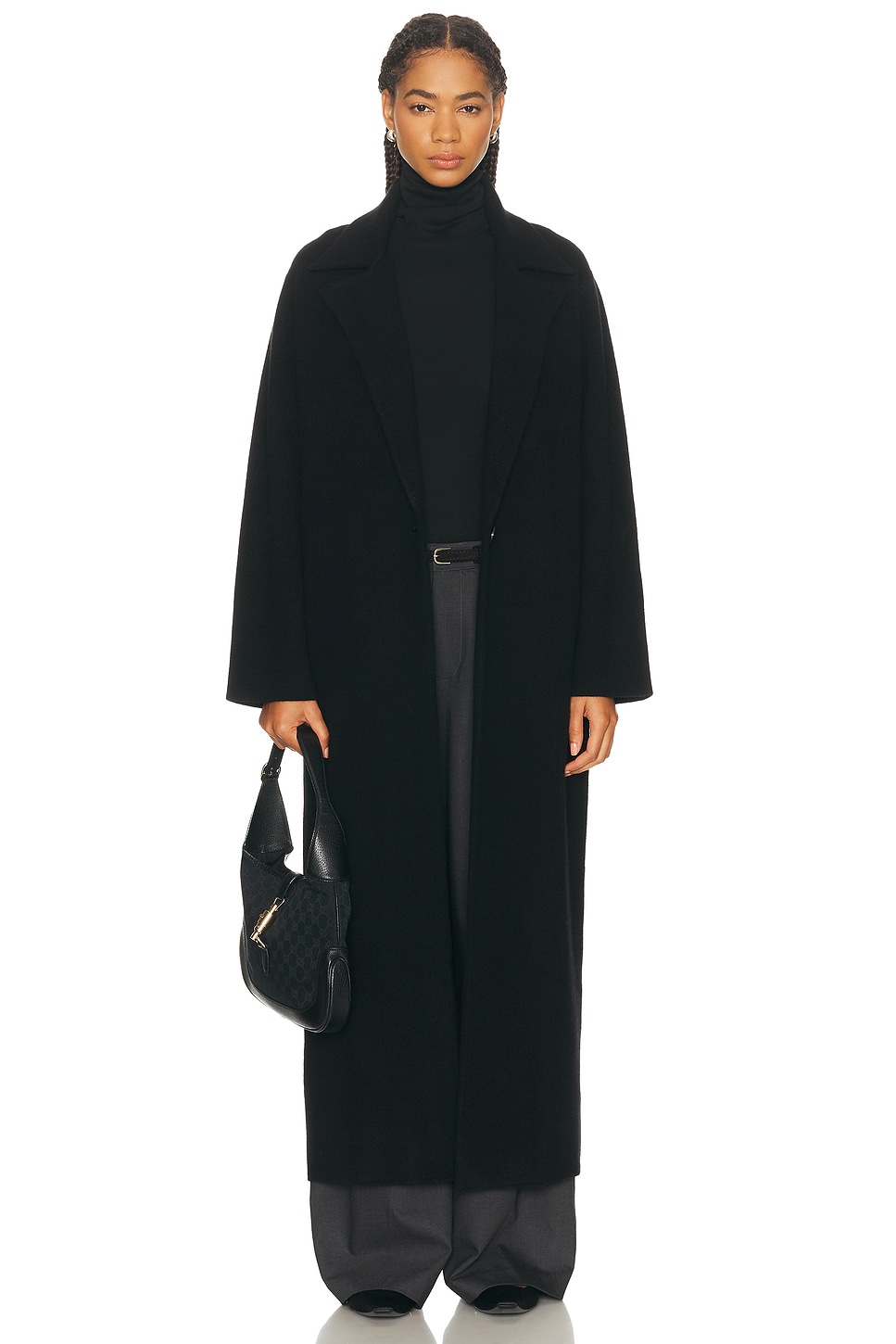 SPRWMN Classic Cashmere Coat in Black - Black. XS also in L