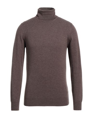 Alpha Studio Man Turtleneck Khaki Size 38 Geelong Wool