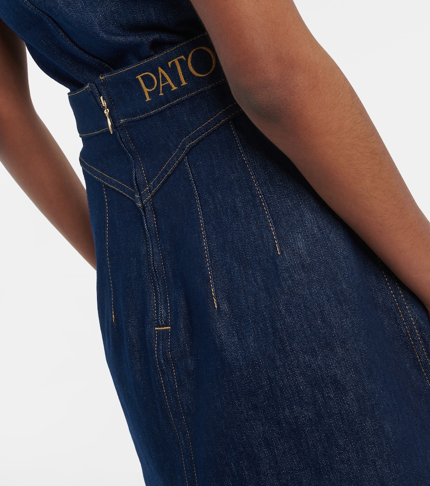 High-rise denim miniskirt