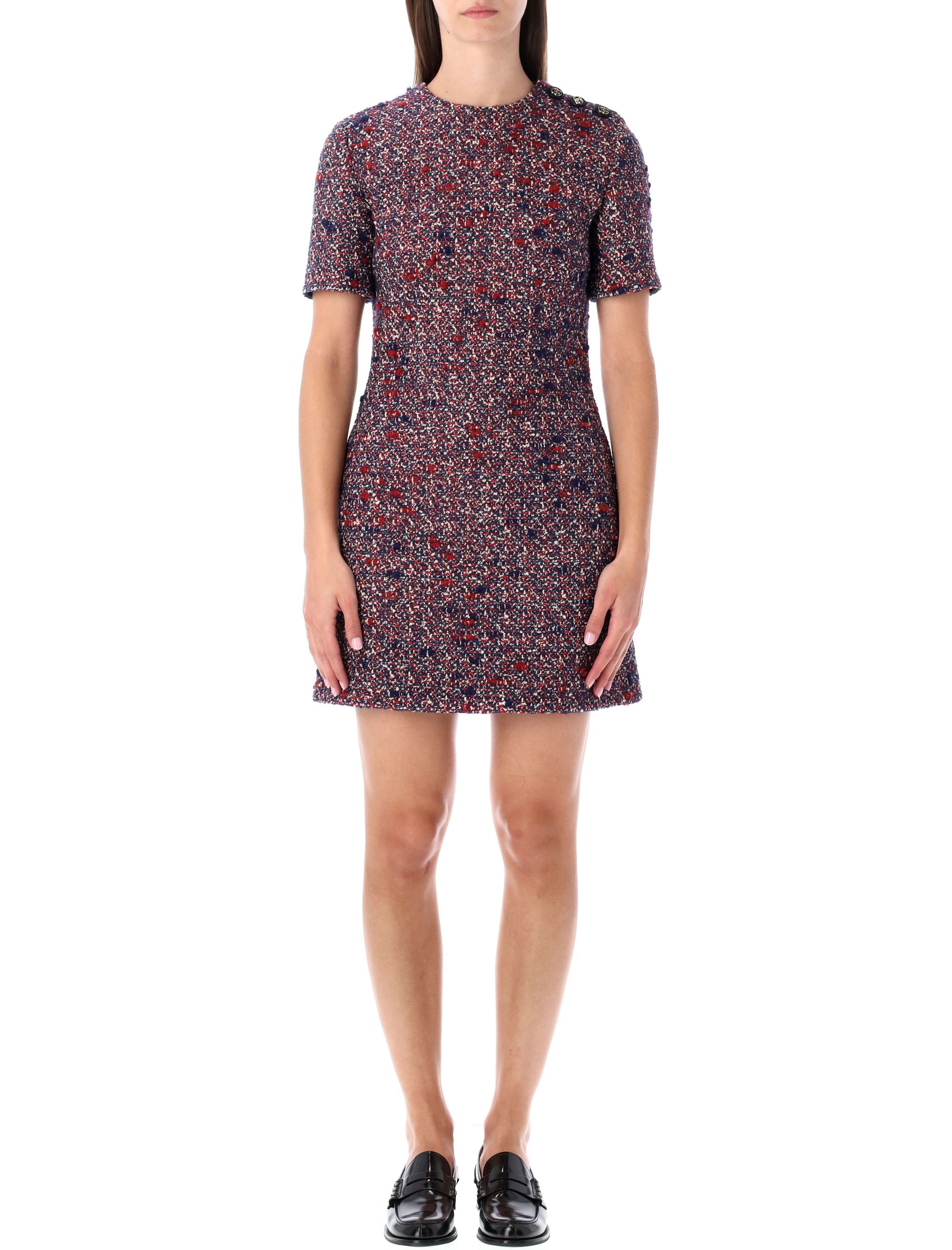 Elegant Mini Dress with Decorative Buttons - Size 40