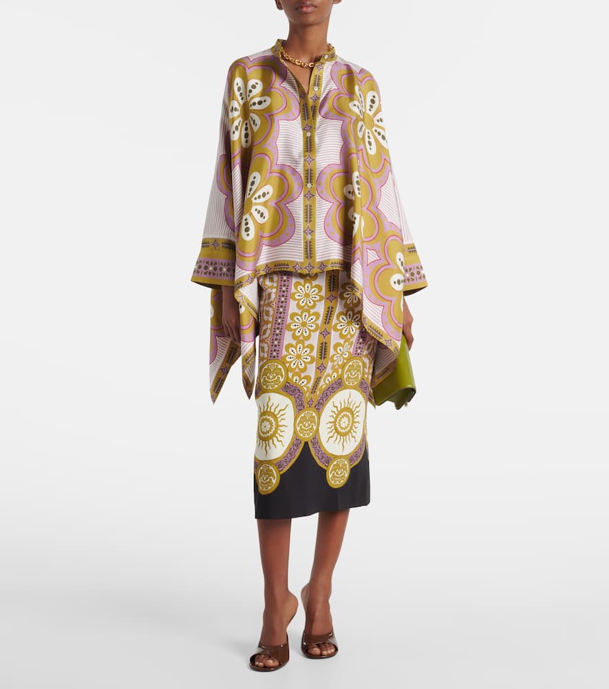 Printed pencil skirt