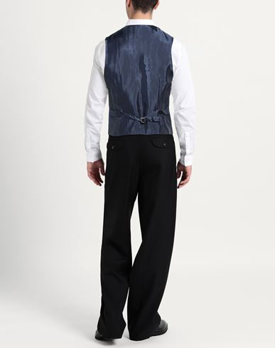 Man Tailored Vest Navy Size 40 Silk
