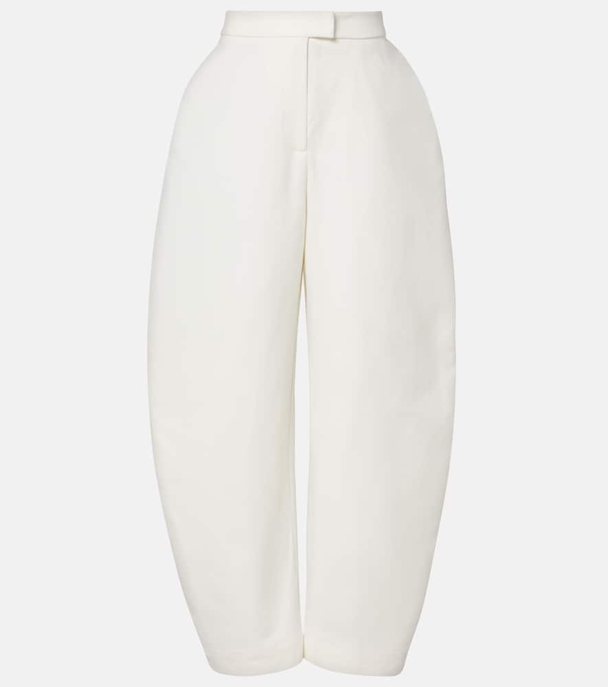 Róhe High-rise cotton barrel-leg pants