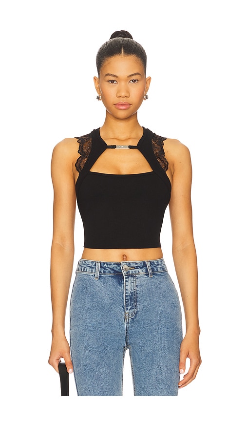 Thistle and Spire Kane Cropped Tank Top in Black. -  XL/1X also in L, M