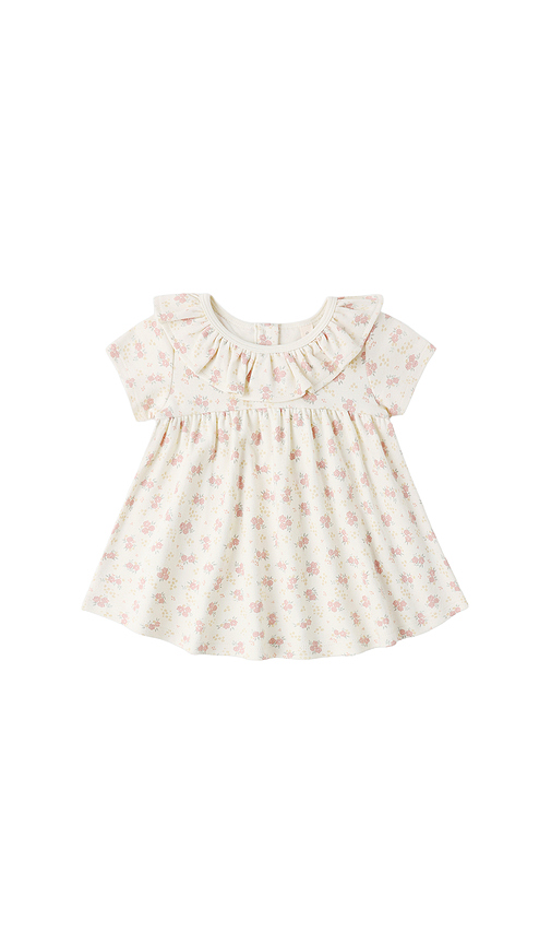 QUINCY MAE Ruffle Collar Jersey Dress in Ivory. - 4- also -24