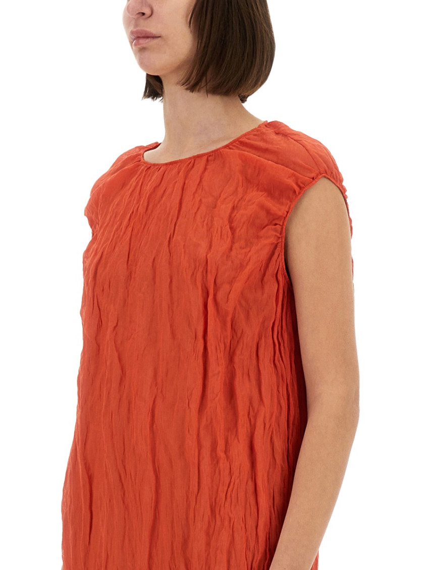 Metallic Gauze Longuette Dress