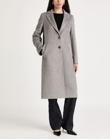 Woman Coat Grey Size 12 Polyester, Acrylic, Wool