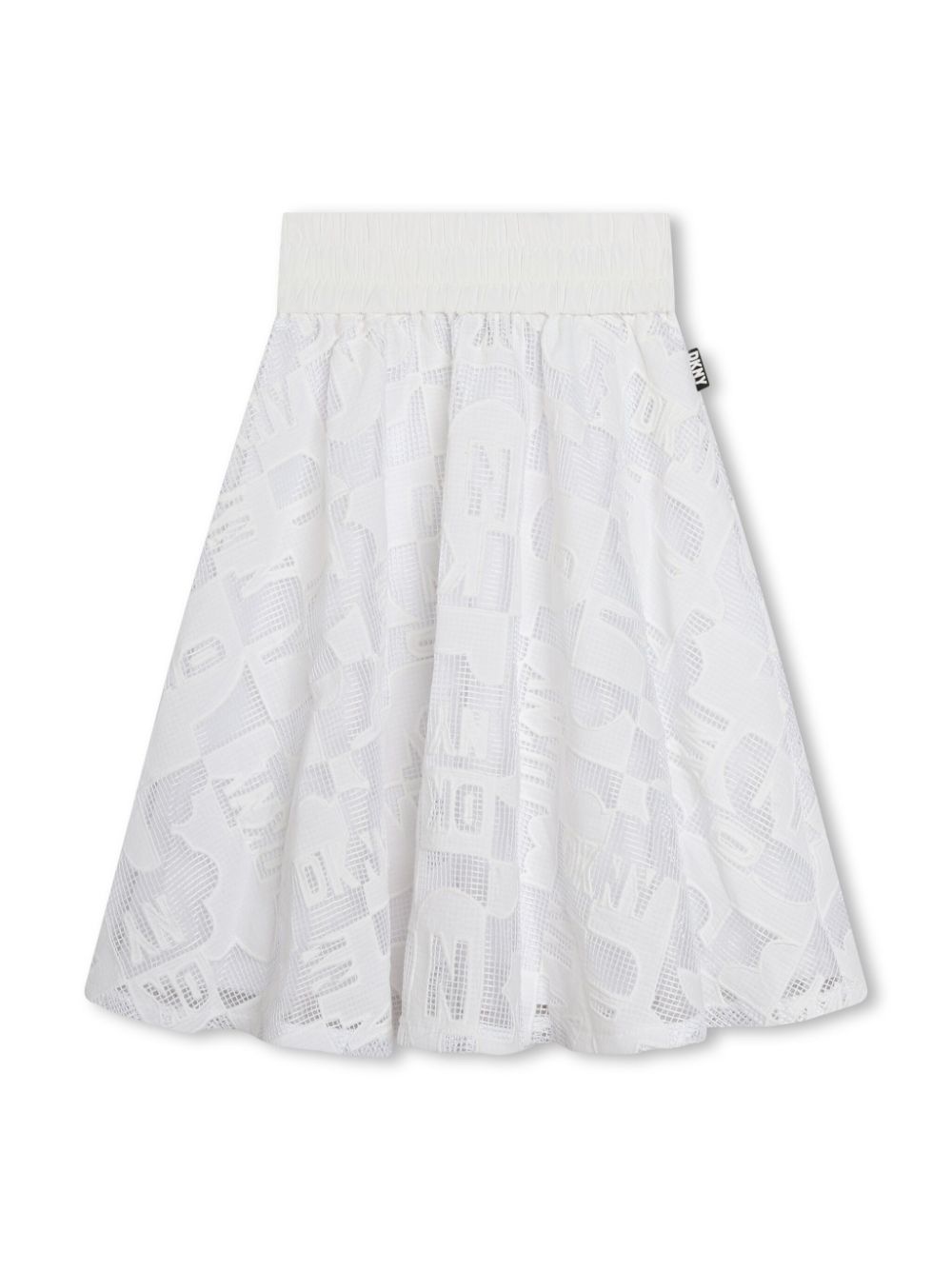Lace pleated midi skirt - White