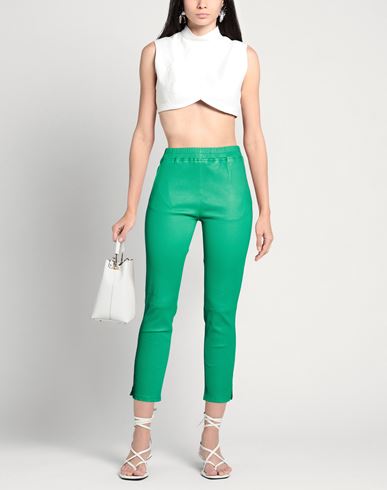 Woman Pants Green Size 10 Lambskin