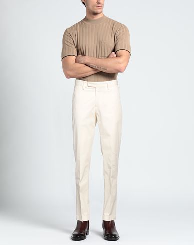 Man Pants Ivory Size 34 Cotton, Elastane