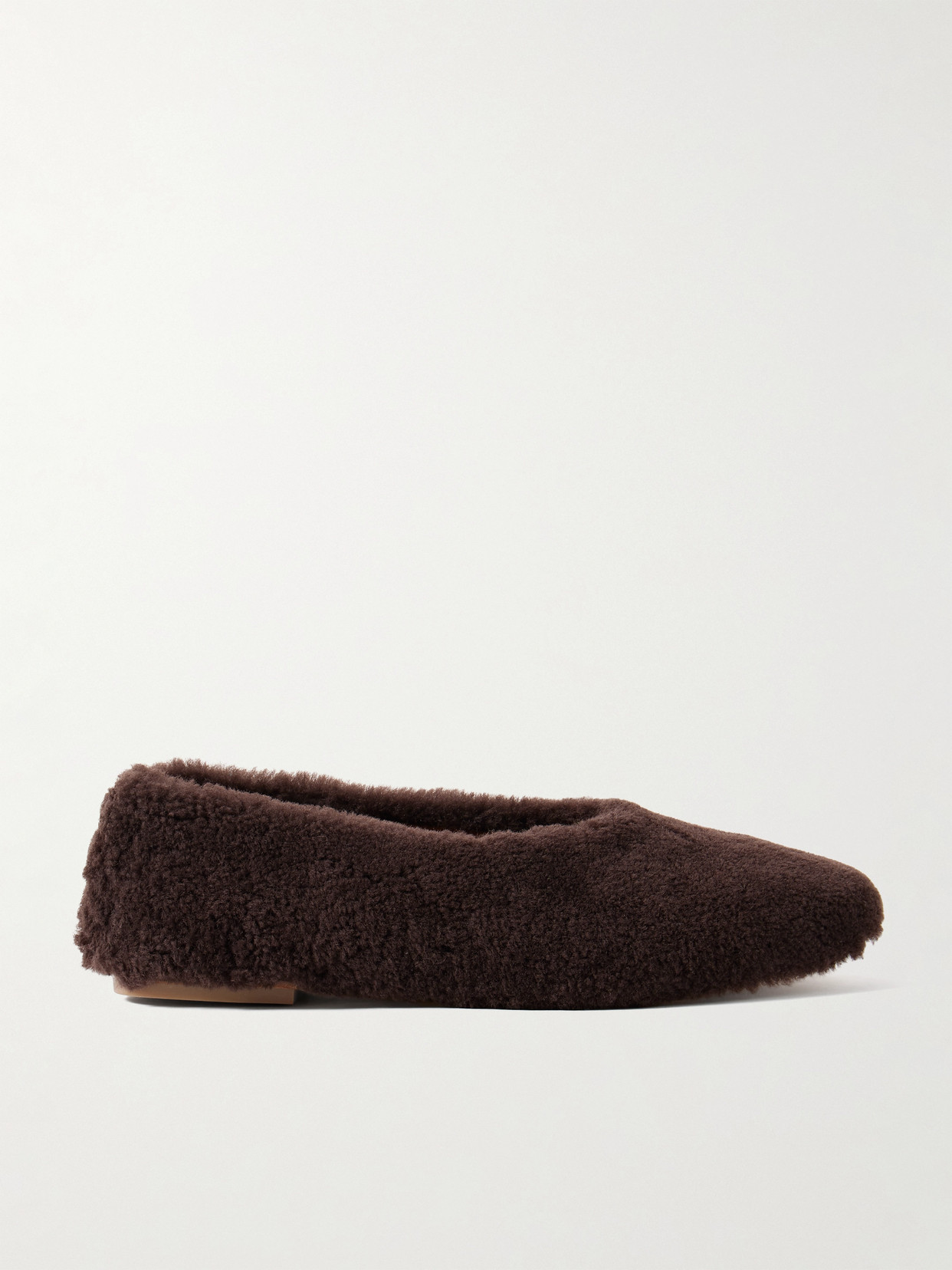 Alba Ballet Shearling Flats - Brown