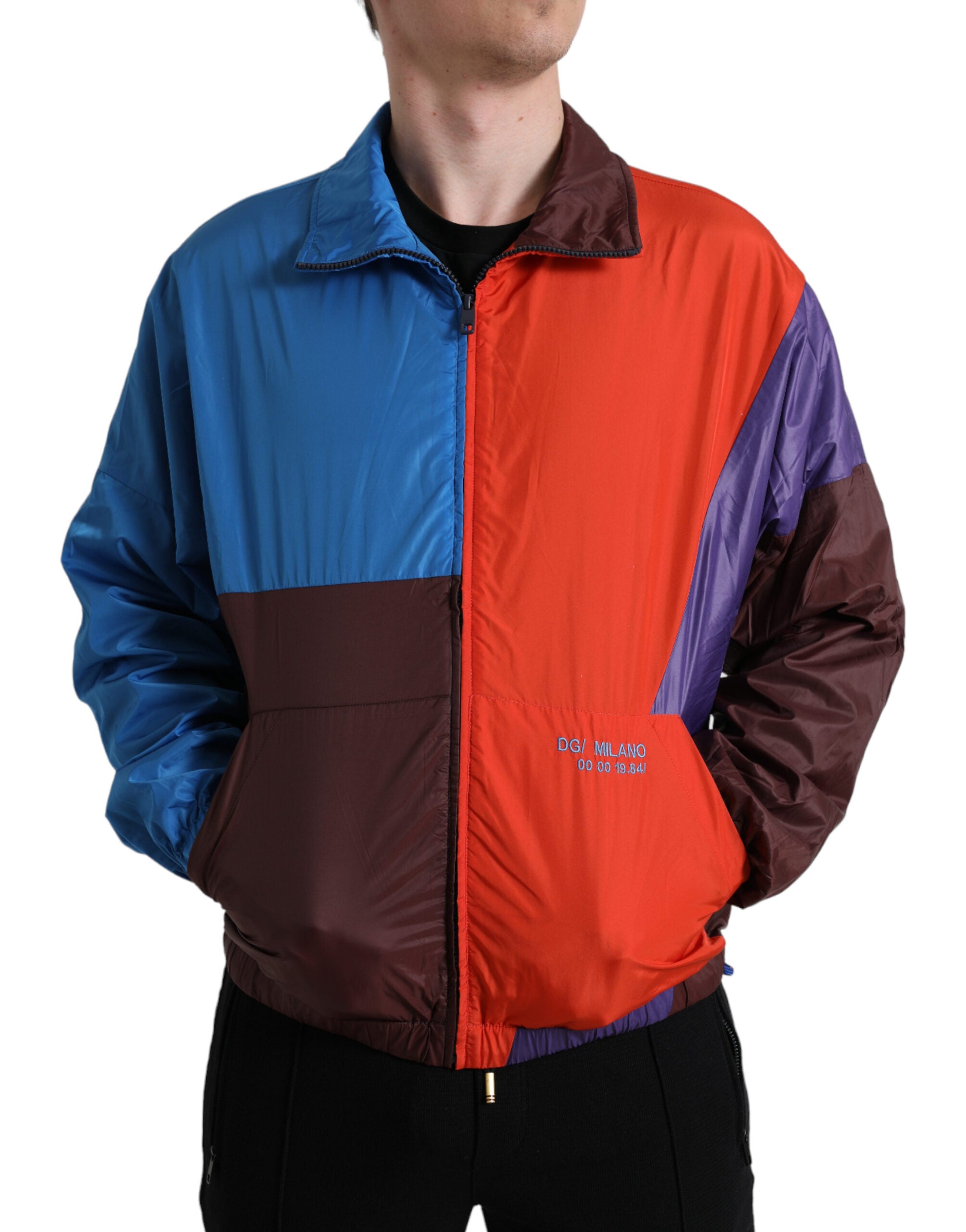 Color-Block Windbreaker Jacket — Multicolor