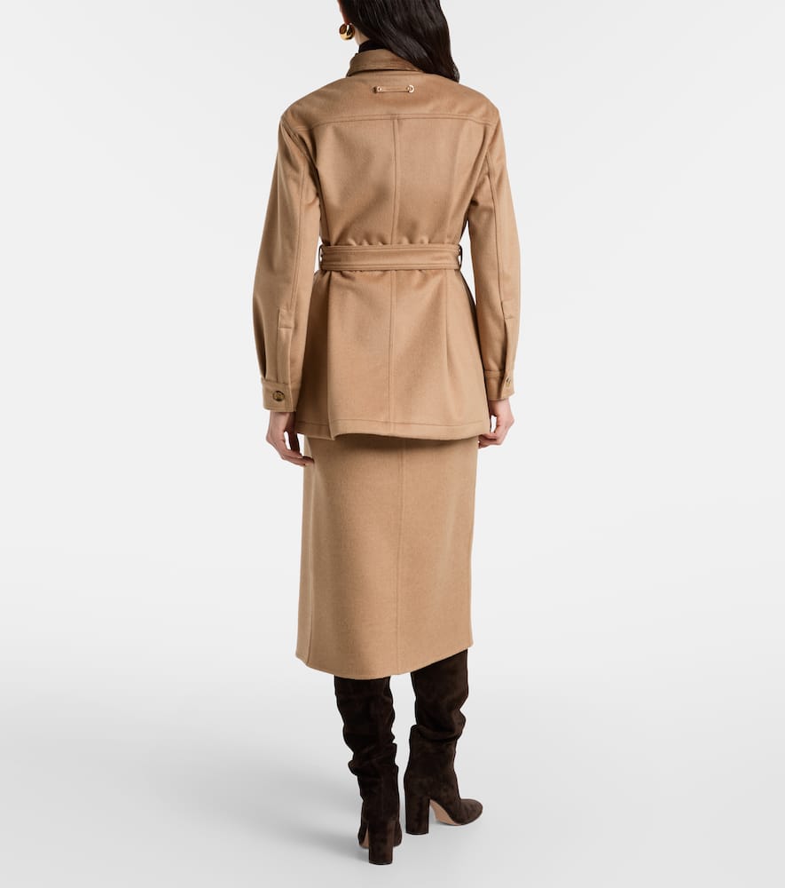 Leva belted camel hair jacket