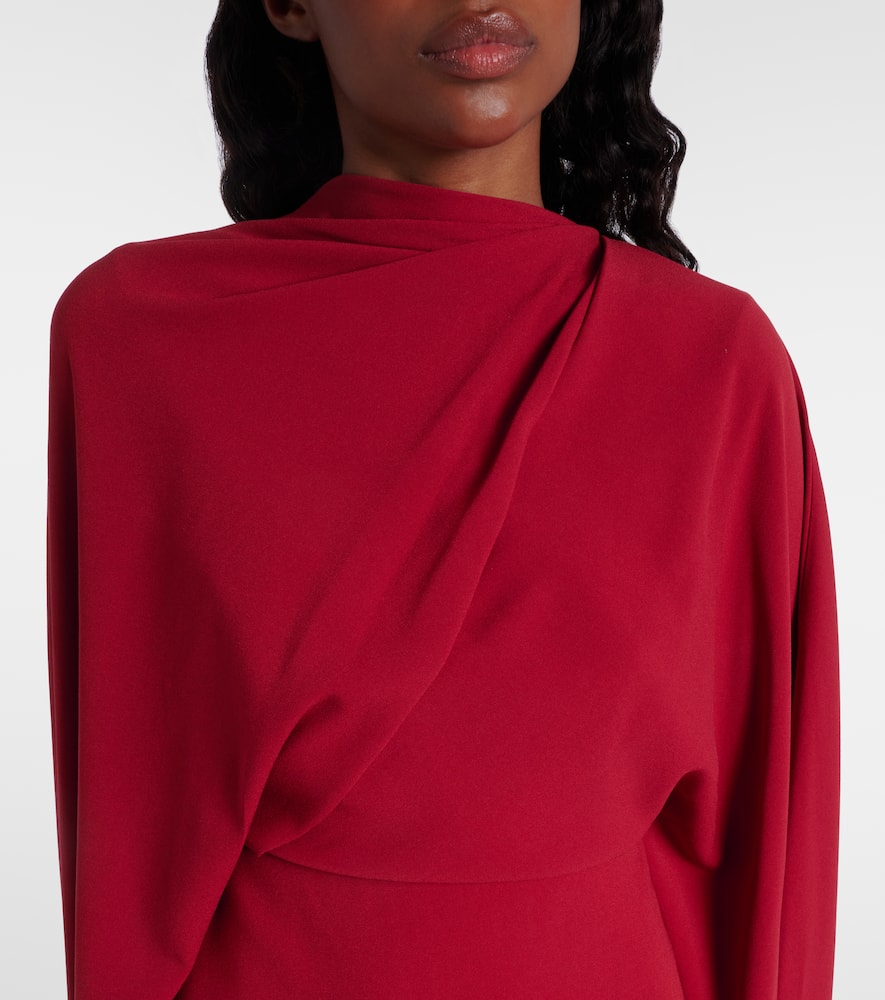 Neolitsea caped crêpe cocktail dress