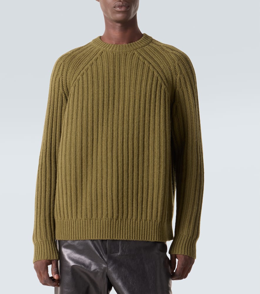 Ribbed-knit wool and cashmere sweater
