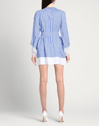 Woman Mini dress Bright blue Size S Cotton