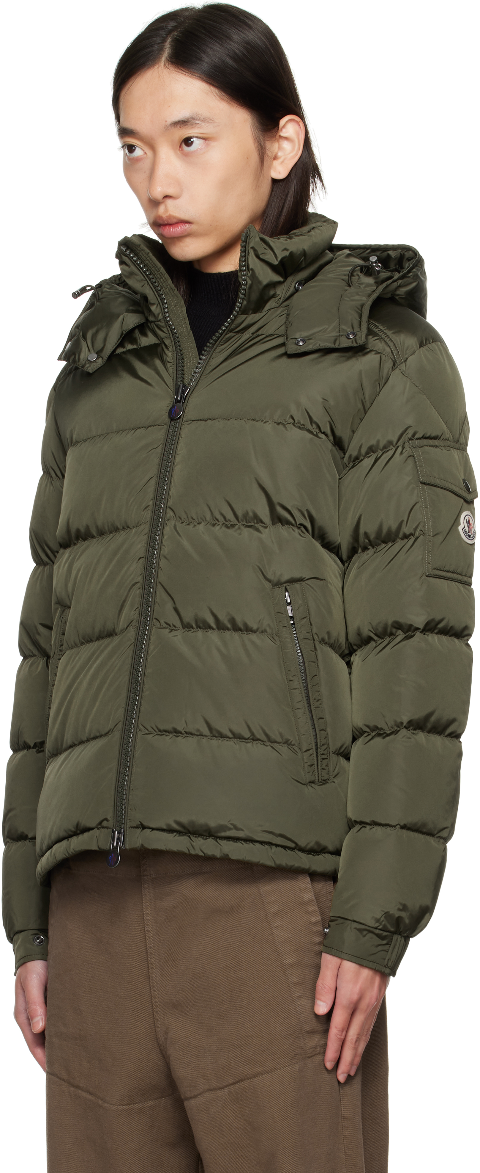 Khaki Maya Matte Short Down Jacket