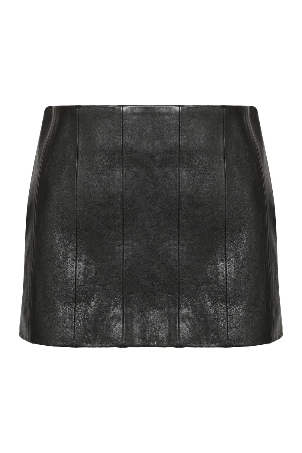 Panel Detail Leather Mini Skirt