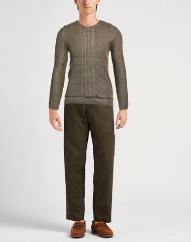 Patrizio Piscaglia Man Sweater Military green Size 38 Linen