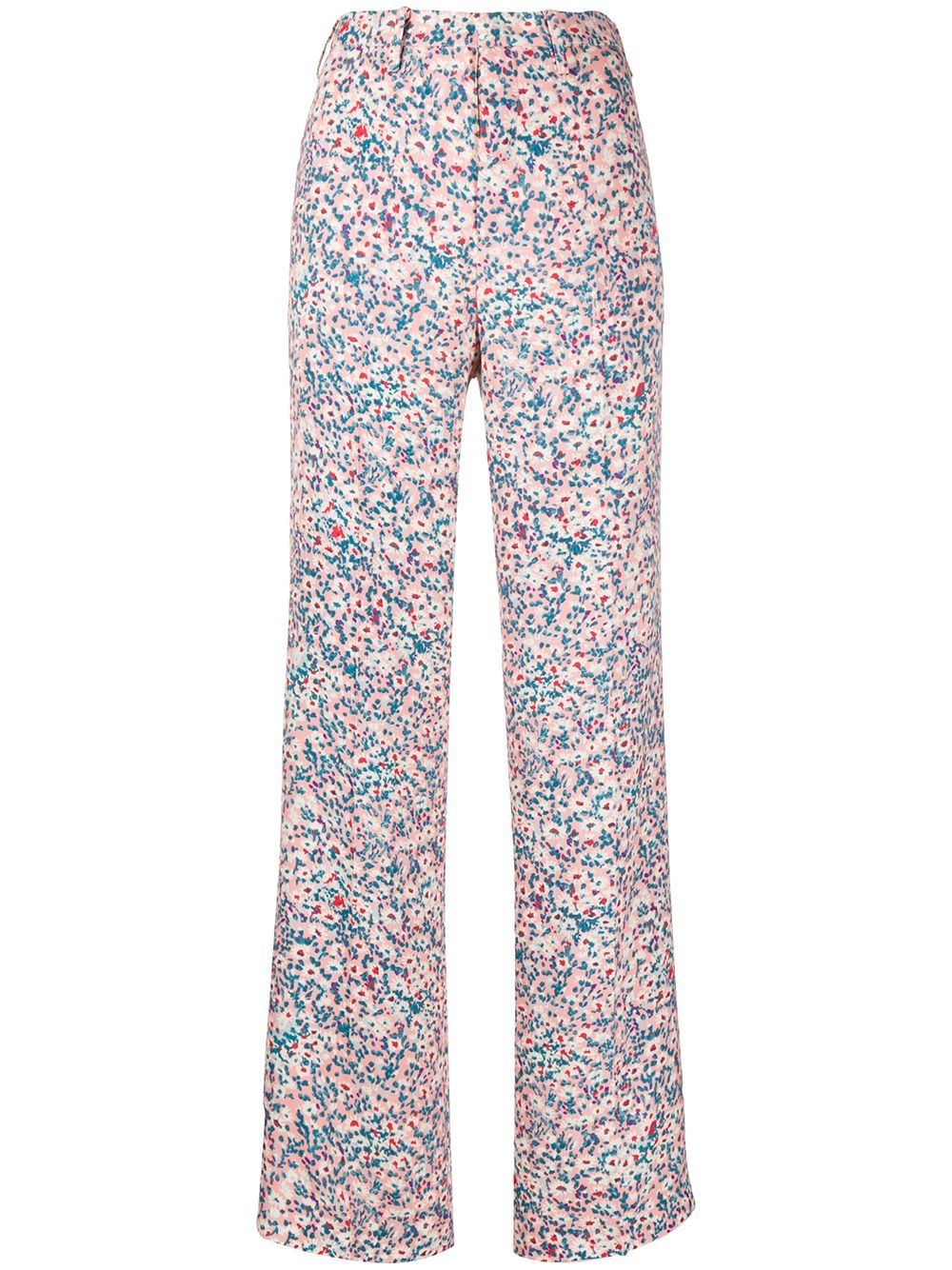 Daisy print wide-leg trousers - Multicolour