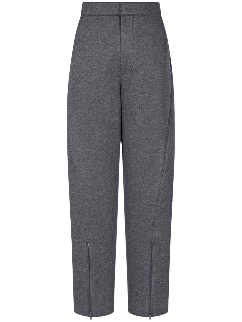 Mid-rise tapered trousers - Grey