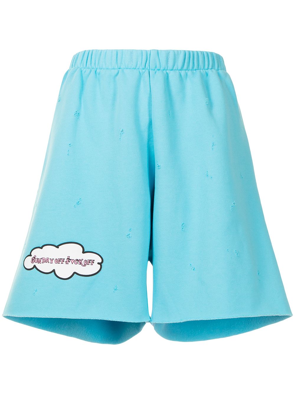 Sunday distressed jersey shorts - Blue