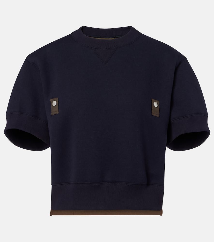Cotton-blend and twill sweatshirt