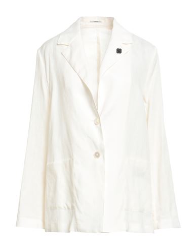 Lardini Woman Blazer Ivory Size 2 Linen