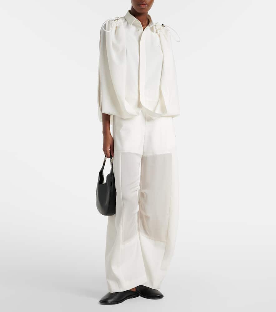 Belted barrel-leg pants