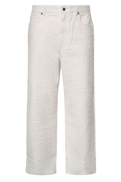 Fendi Stitch Detail Straight-Leg Long Jeans