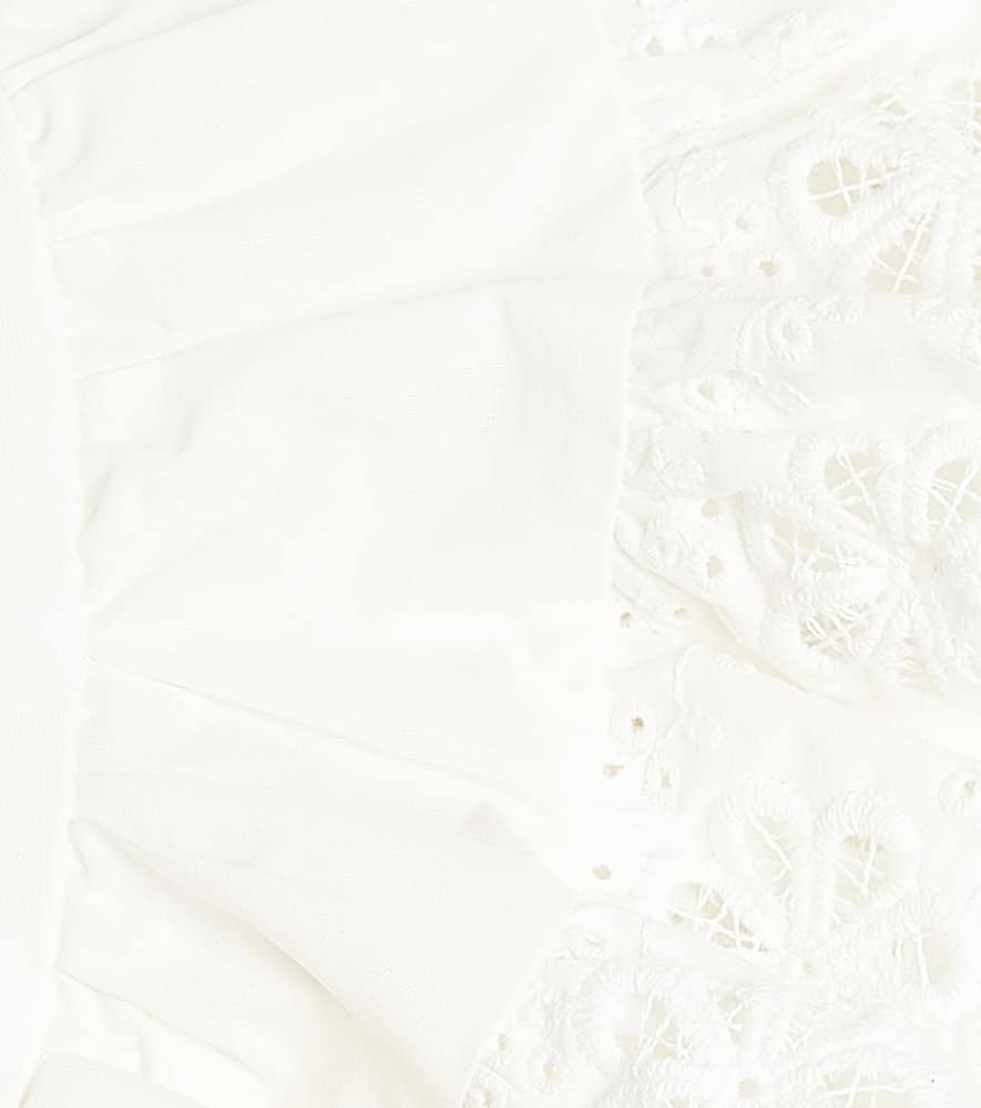 Petite Amalie Ruffled lace-trimmed cotton shirt
