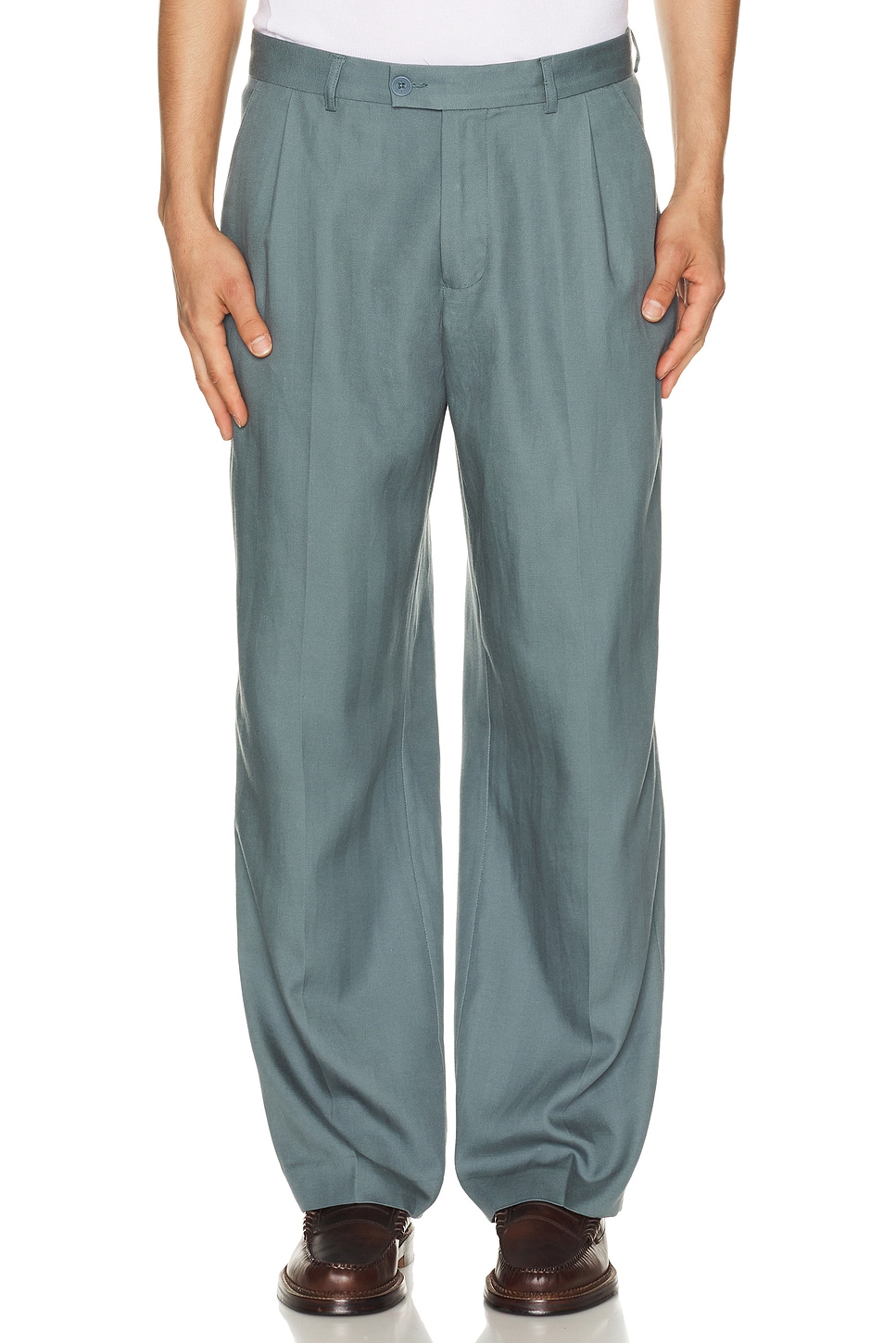Percival Straight Leg Trousers in Blue