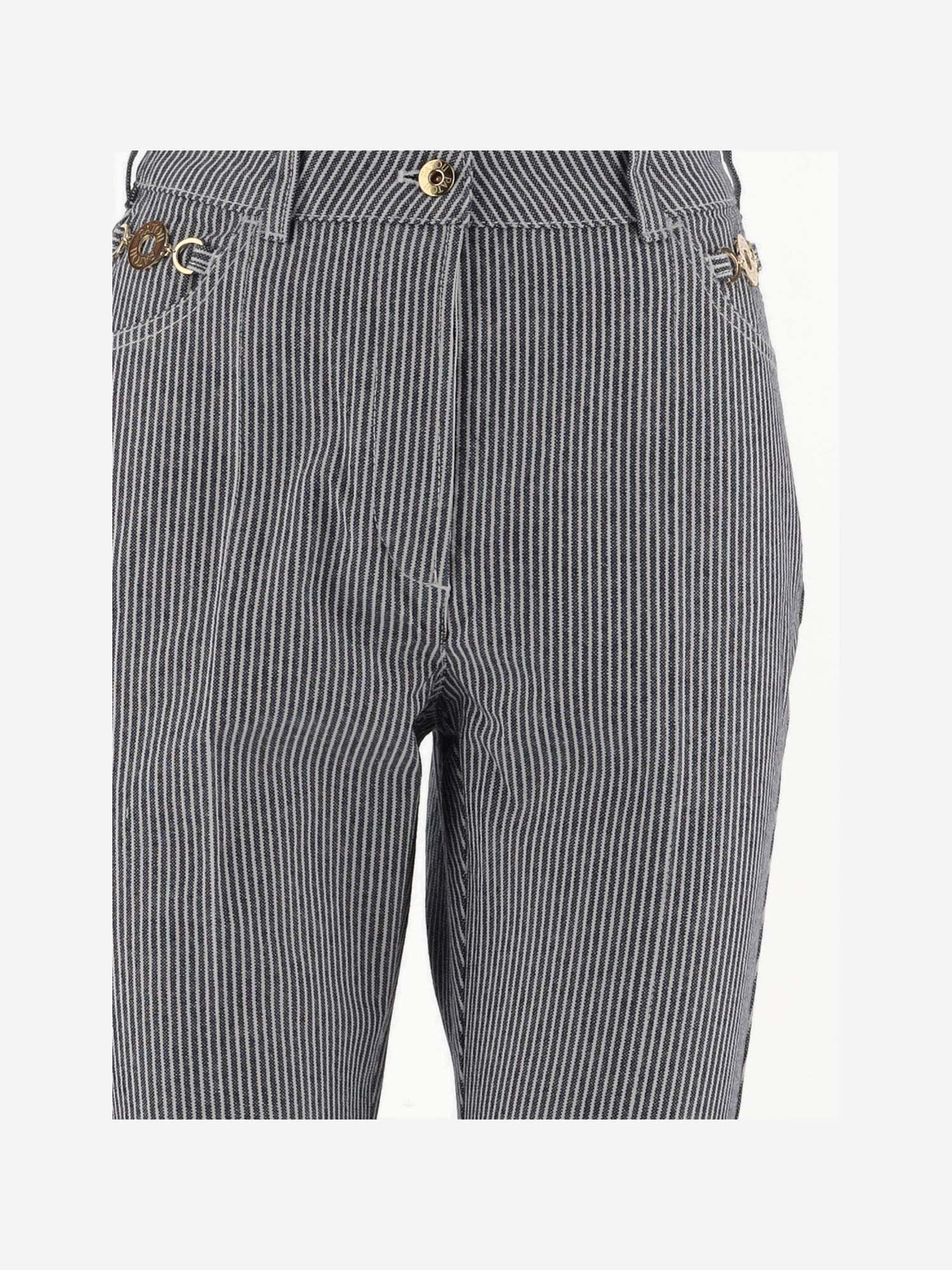 Cotton Denim Flare Pants