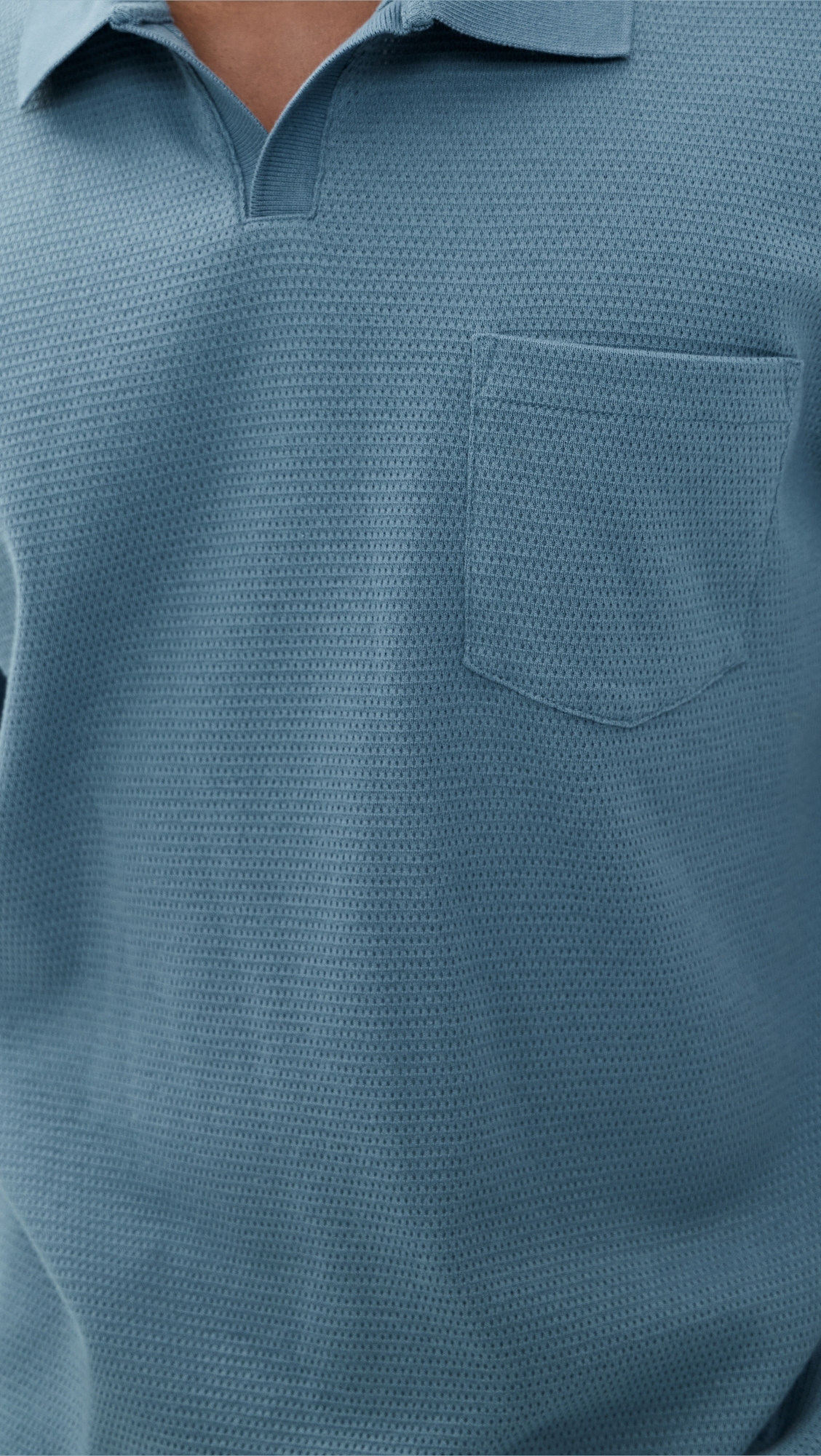 Johnny Collar Shirt Uniform Blue