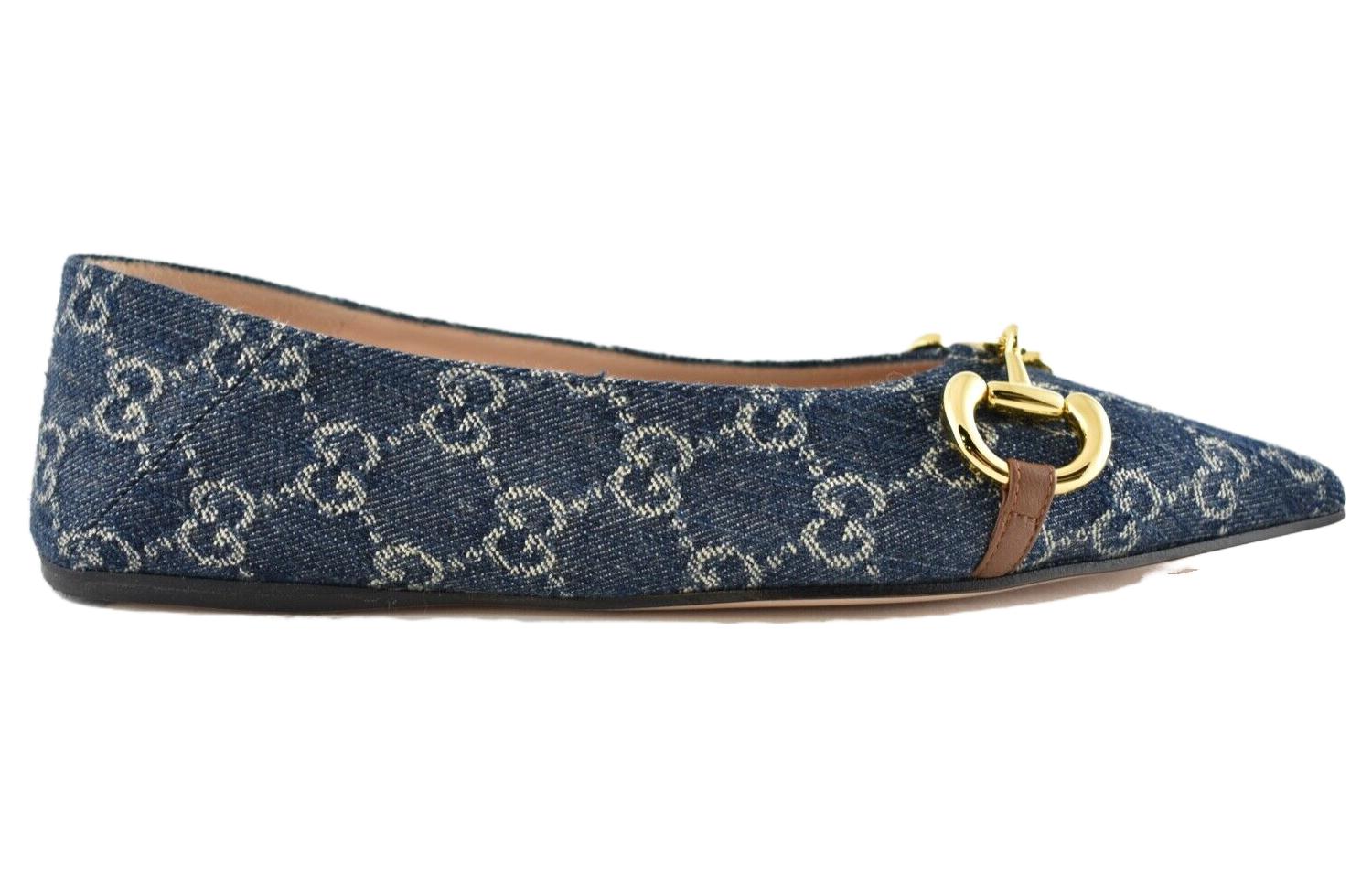 (WMNS) Denim Ballet Flat With Horsebit 'Blue'
