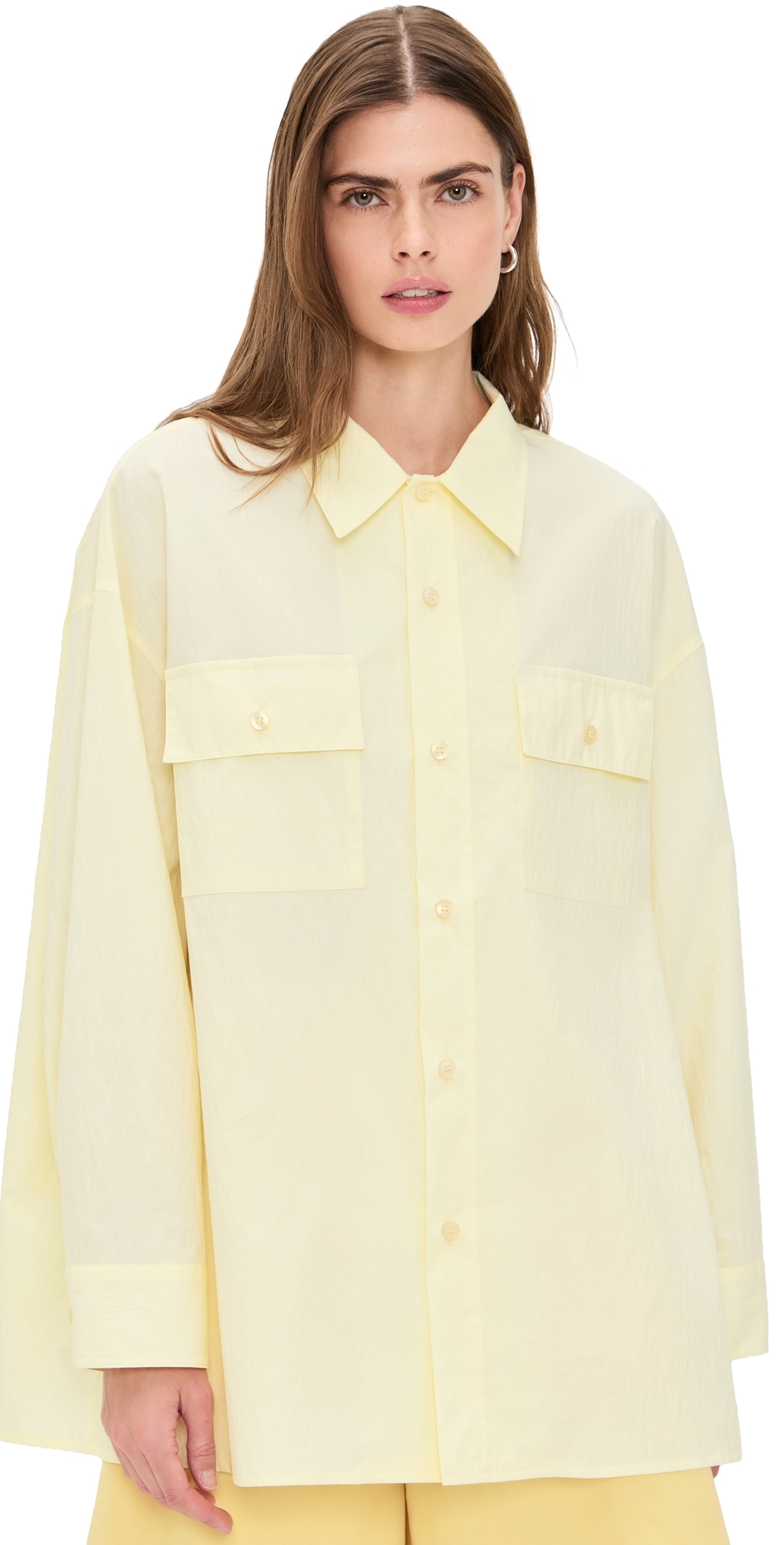 Daria Crinkled Effect Shirt Light Yellow