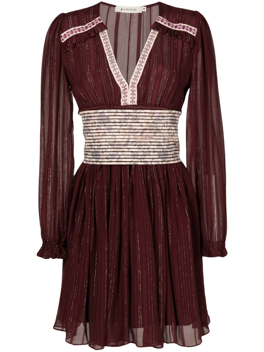 Agar lurex-detail minidress - Red