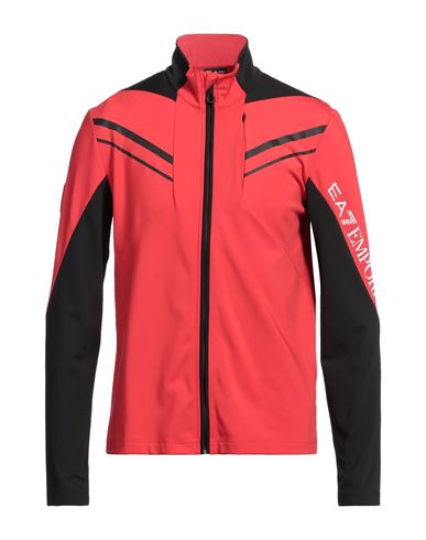Ea7 Man Sweatshirt Red Size XL Polyester, Elastane