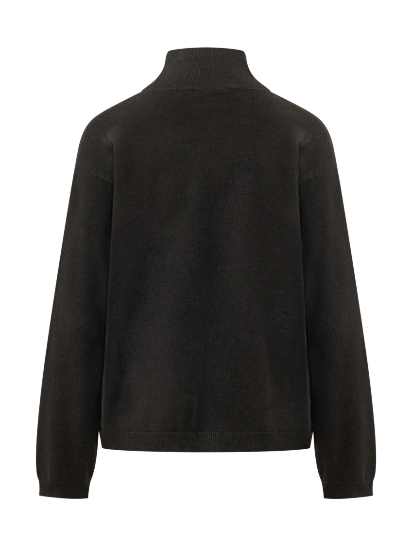 Black Embellished Turtle Neck Sweater