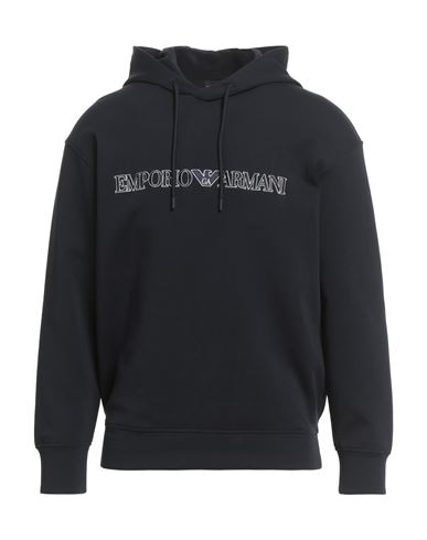Man Sweatshirt Midnight blue Size S Cotton, Polyester, Elastane
