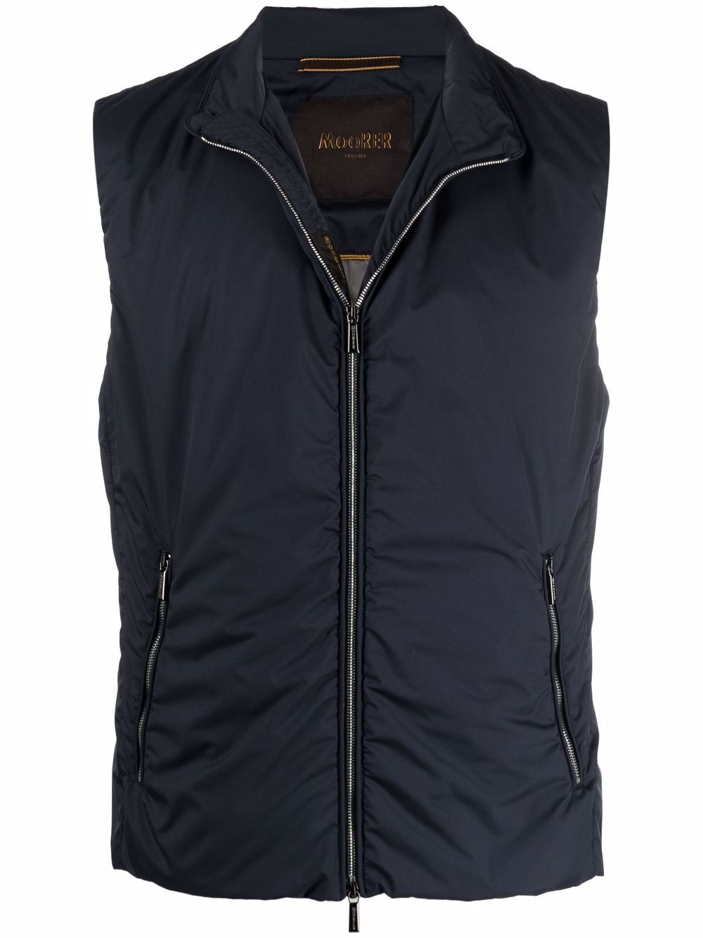 High-neck zip-up gilet - Blue