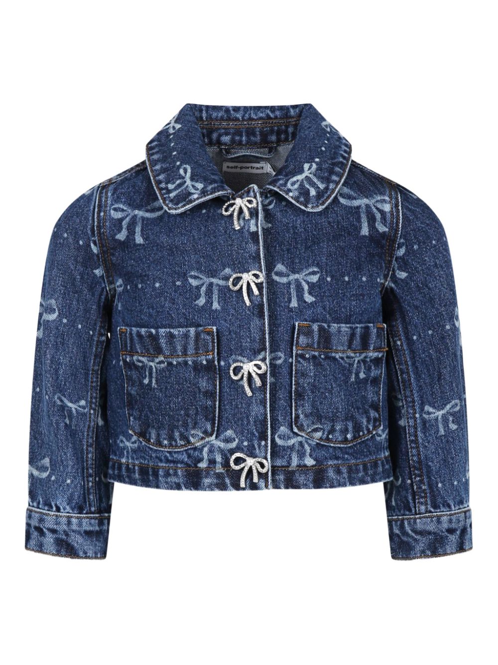 Bow-print jacket - Blue
