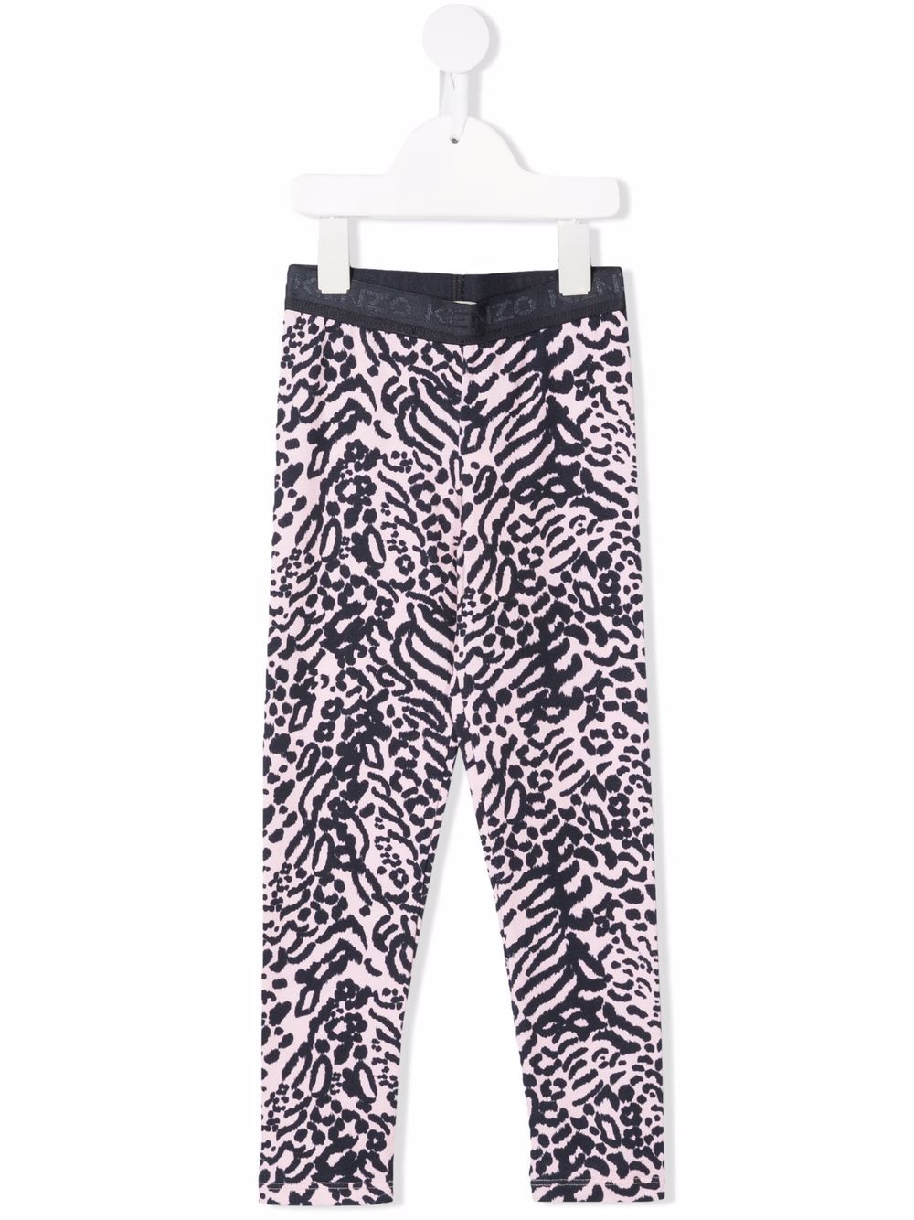 Animal-print cotton leggings - Pink