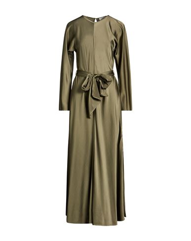 Forte_forte Woman Maxi dress Military green Size 2 Silk, Elastane