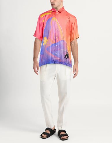 Man Shirt Salmon pink Size L Silk