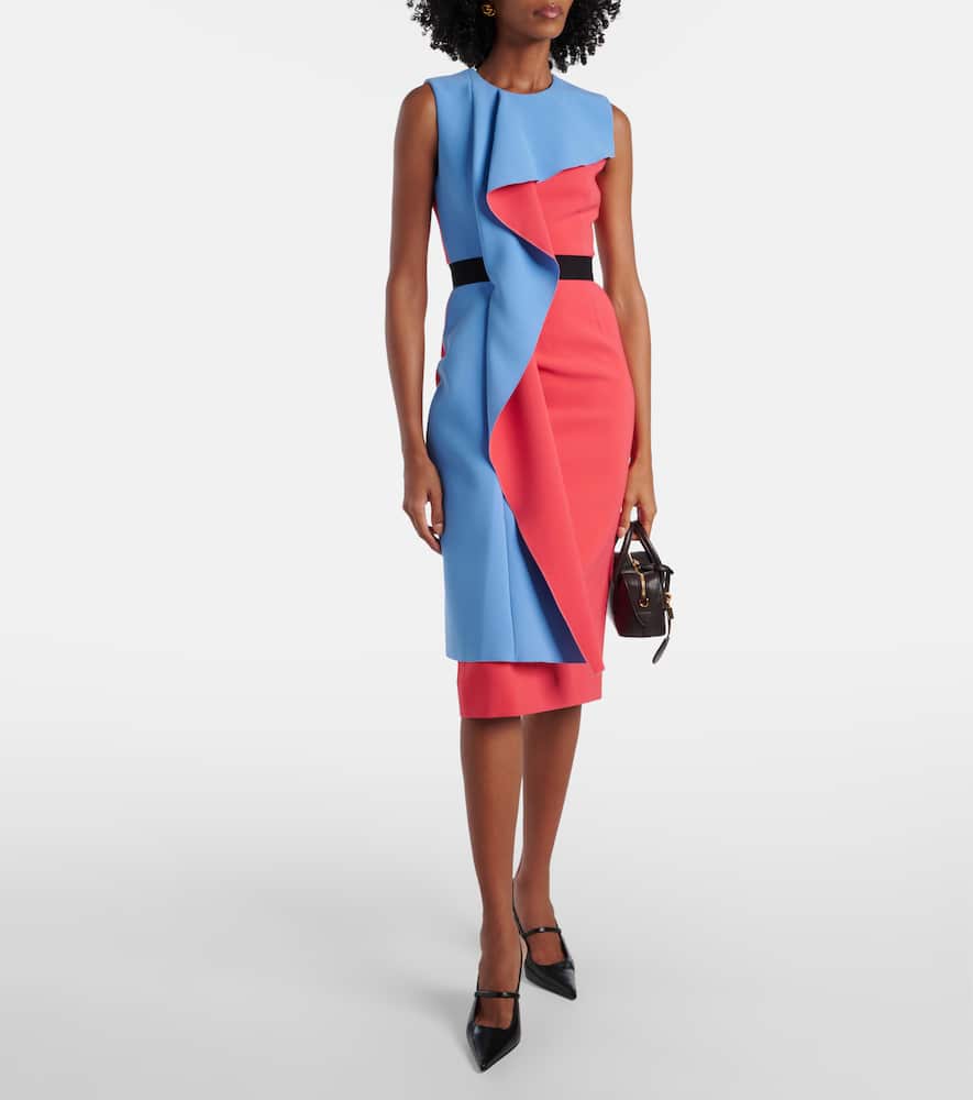 Pembrook draped crêpe cocktail dress