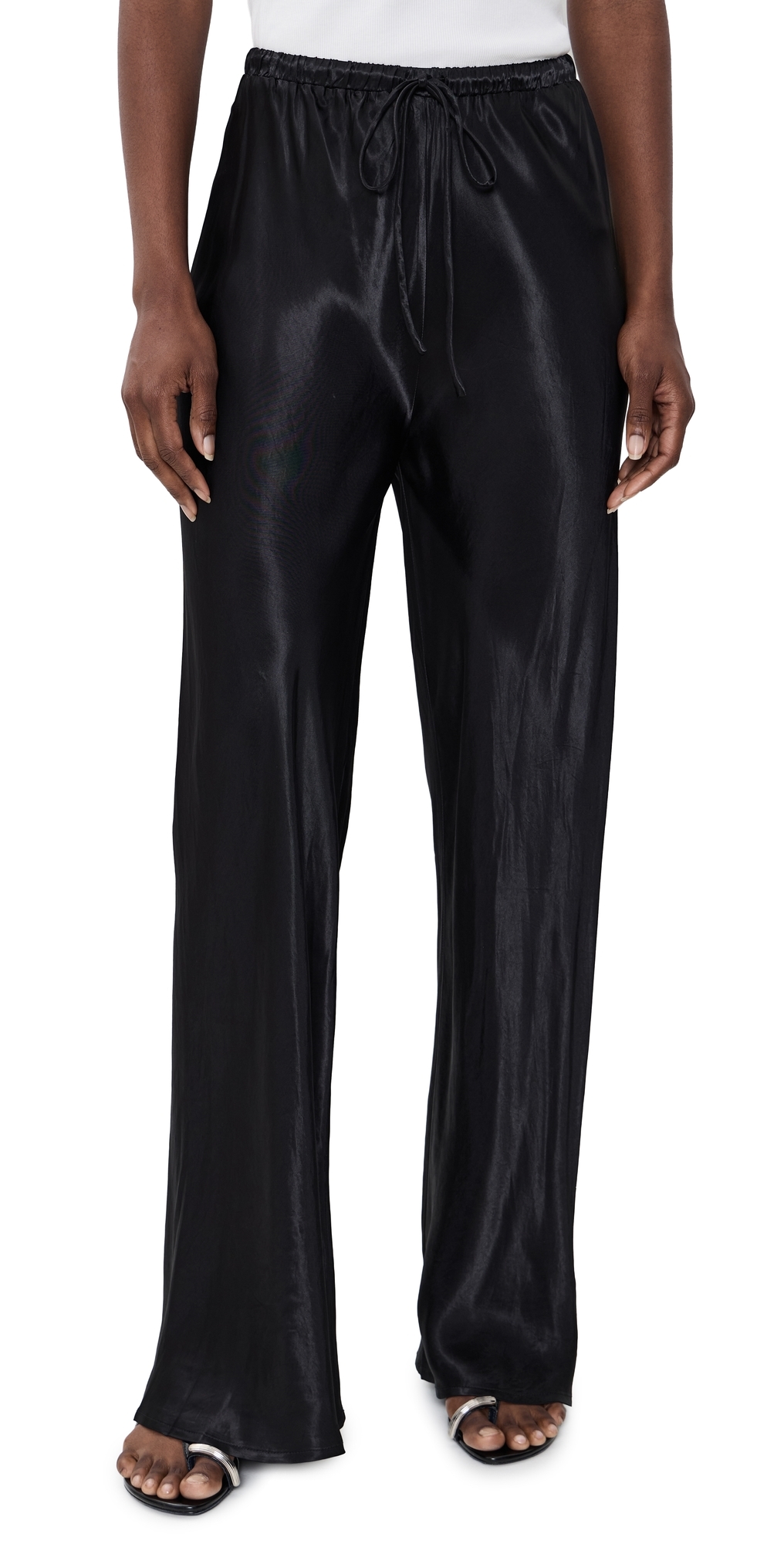 Rae Satin Pants Black