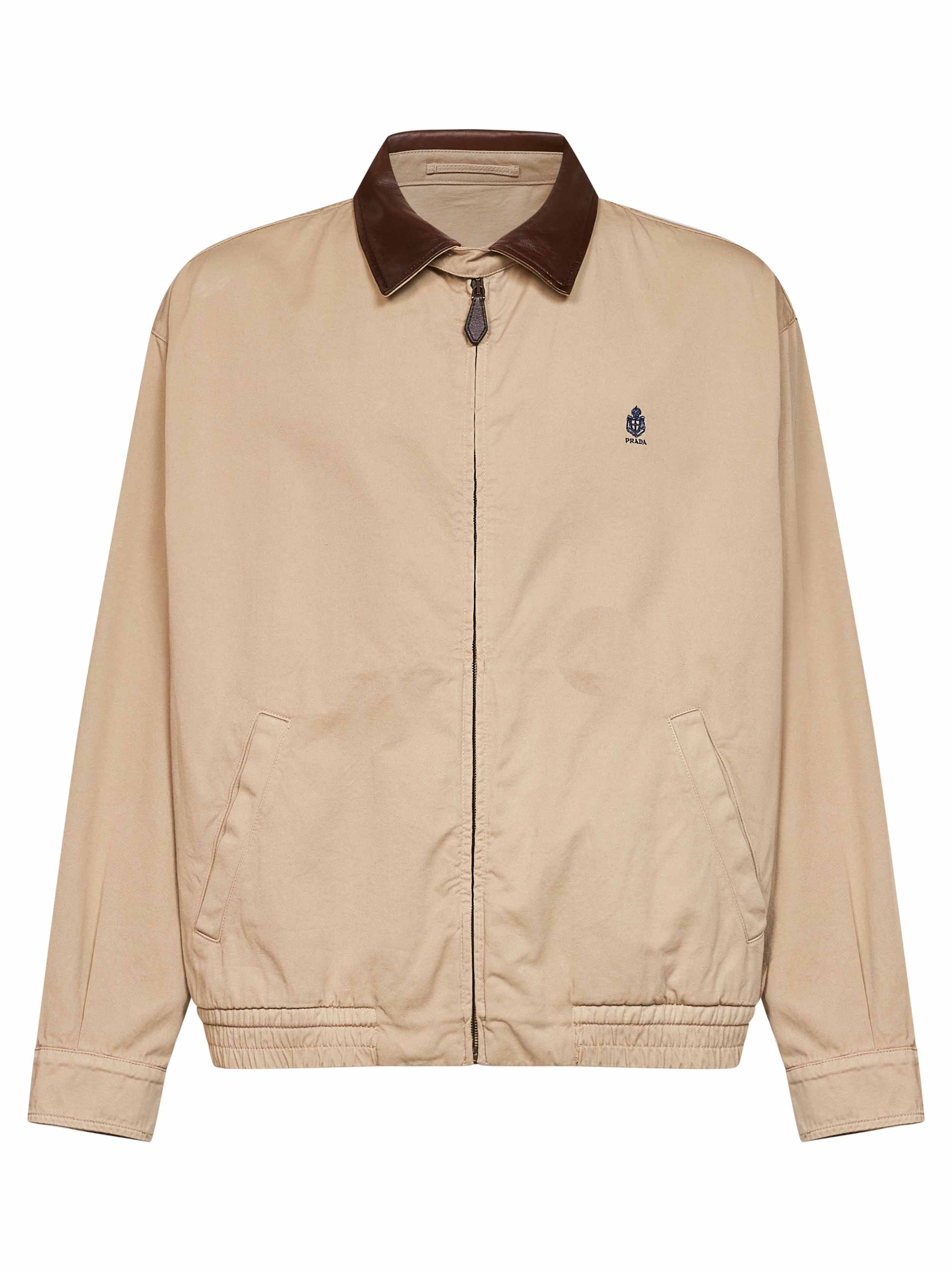 Cord Cotton Bomber Jacket — Beige
