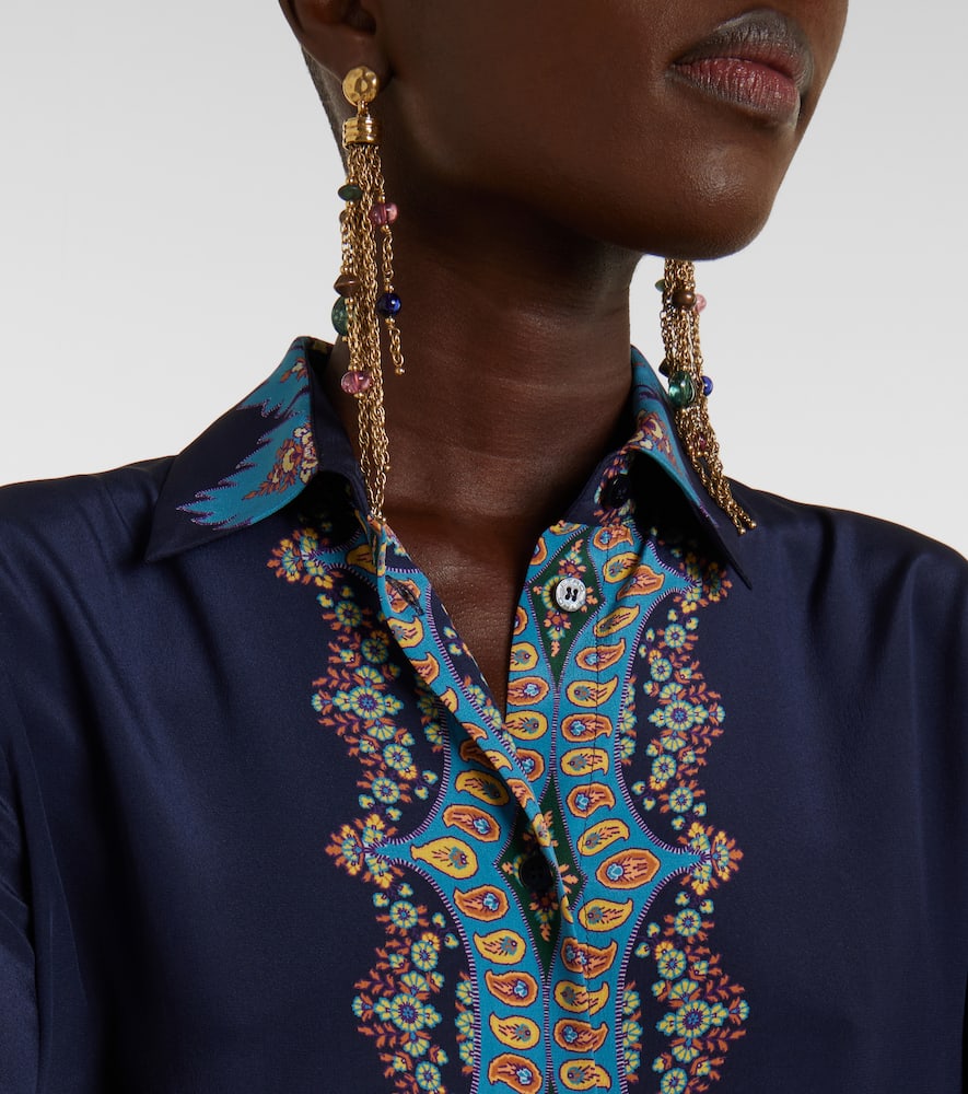 Printed silk crêpe de chine shirt